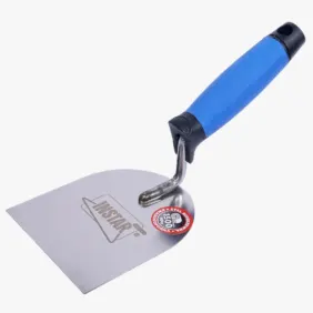 Kielnia nierdzewna INSTAR z półokrągłą płytką i niebieskim uchwytem