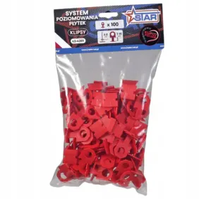 Klipsy czerwone do systemu poziomowania płytek STAR – opakowanie 100 sztuk
