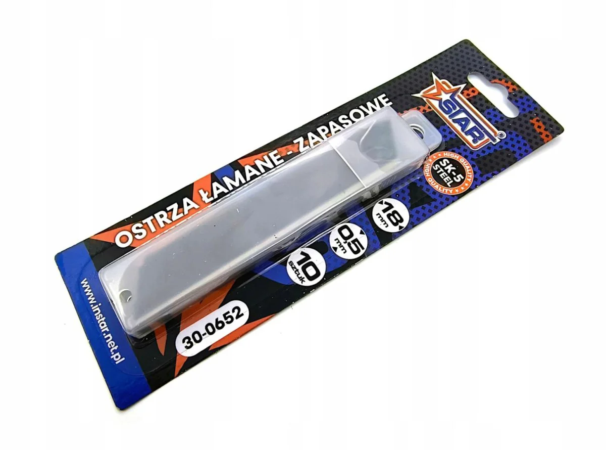 Ostrza łamane STAR 18 mm – widok ukośny blistra