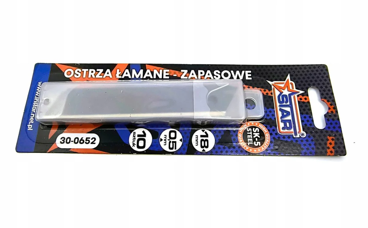 Zapasowe ostrza łamane STAR 18 mm – widok z przodu