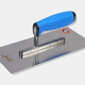 aca nierdzewna gładka INSTAR z niebieskim uchwytem gumowym – widok z boku