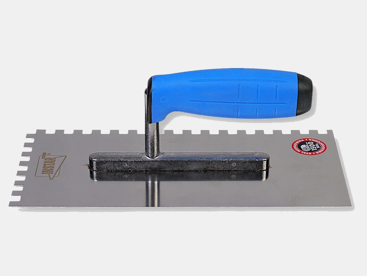 Paca zębata nierdzewna Instar z niebieskim uchwytem soft