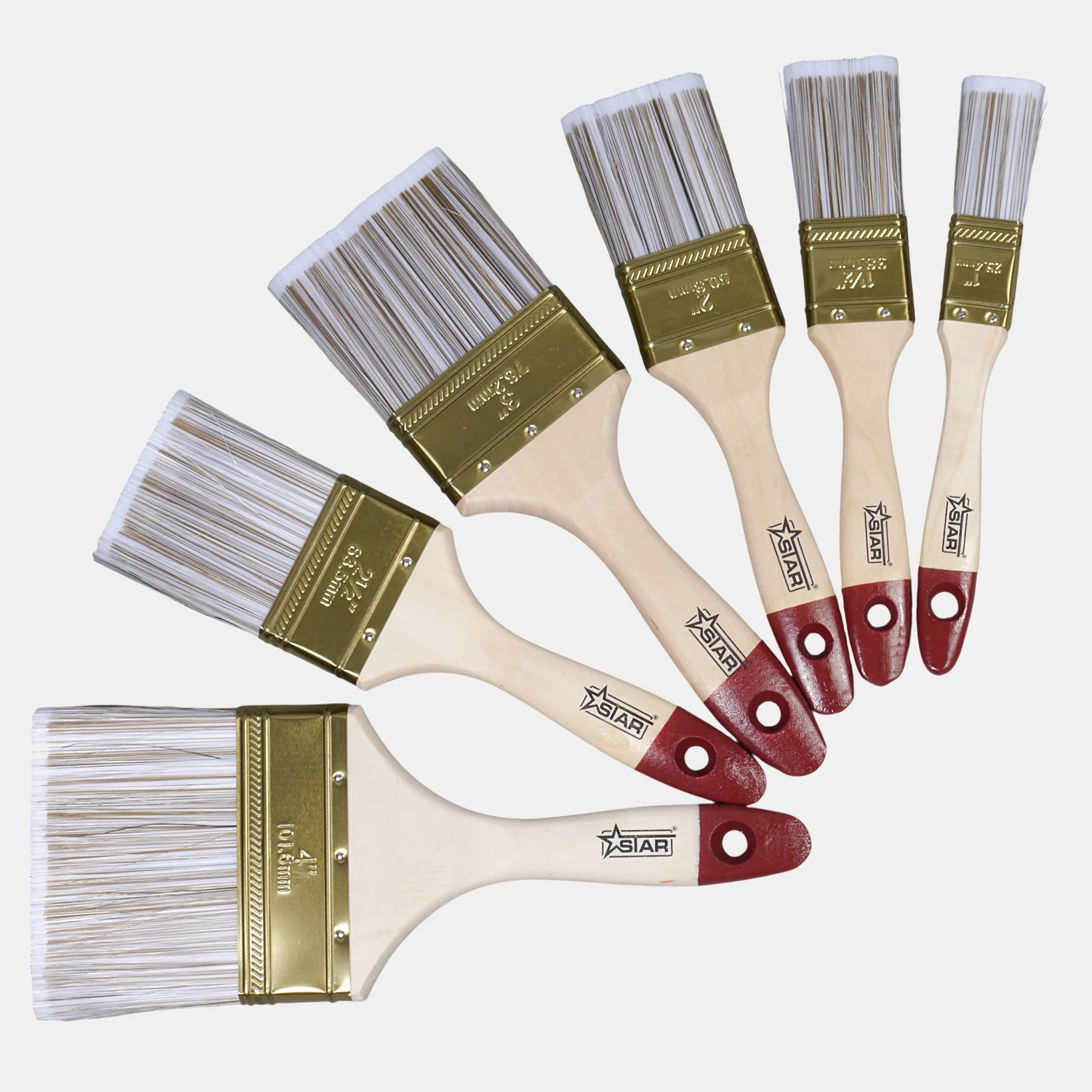 Zestaw pędzli malarskich płaskich Star 25–100 mm