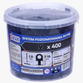 System poziomowania płytek 400 klipsów 1,5 mm w wiaderku Instar