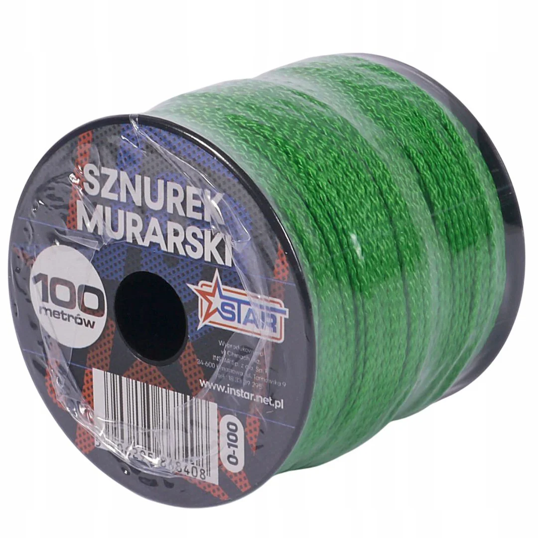 Sznurek murarski pleciony 100 m zielony STAR na szpuli