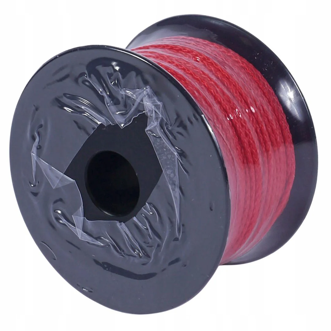 Czerwony sznurek murarski 50 m STAR widok tyłu szpuli