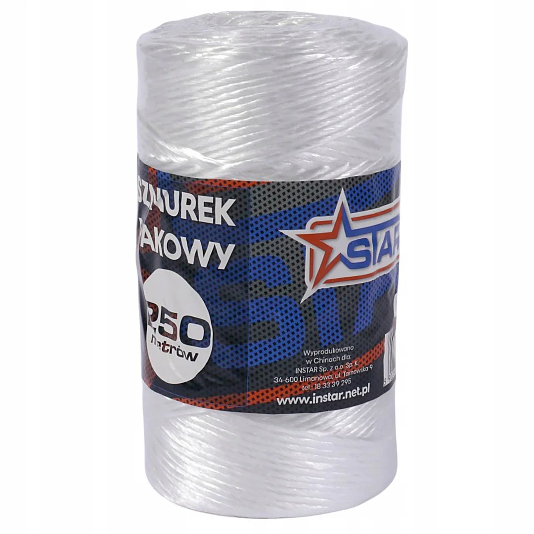 Biała szpulka sznurka pakowego 250 m STAR widok z przodu