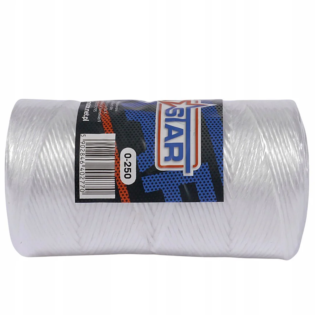 Sznurek pakowy STAR 250 m z widoczną etykietą i kodem kreskowym